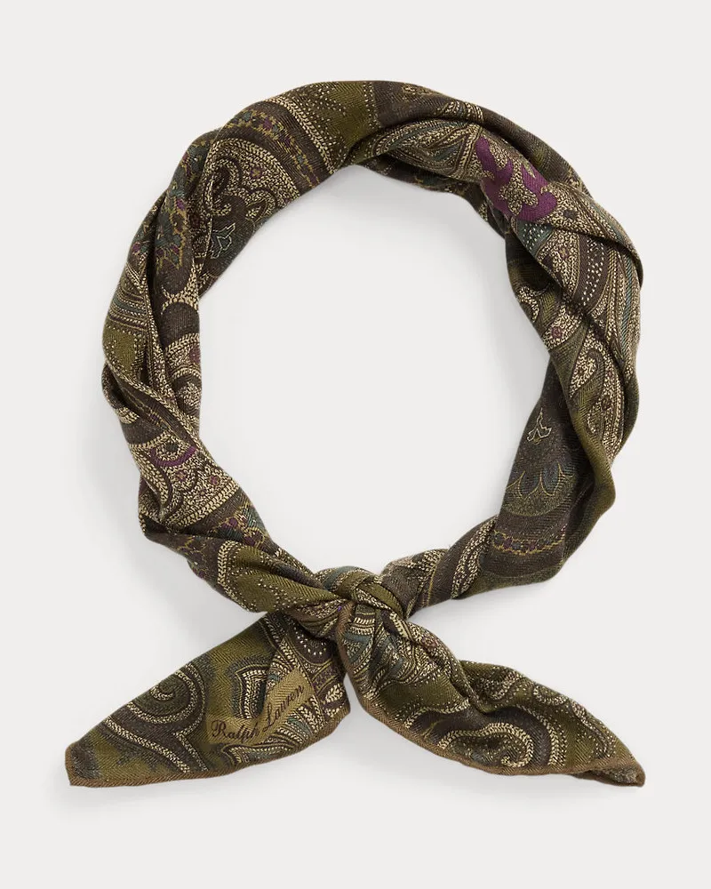 Ralph Lauren Paisley-Halstuch aus Kaschmir und Seide Green