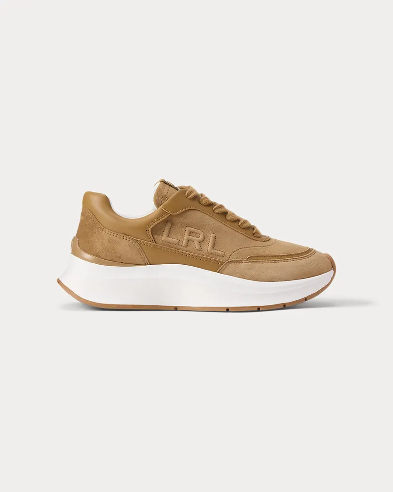 Ralph Lauren Schafwildleder-Leder-Sneaker Franky Tan