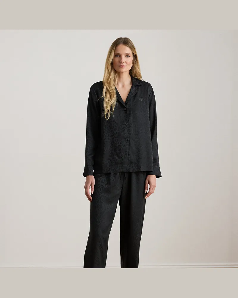 Ralph Lauren Schlafset aus Satin-Jacquard Black