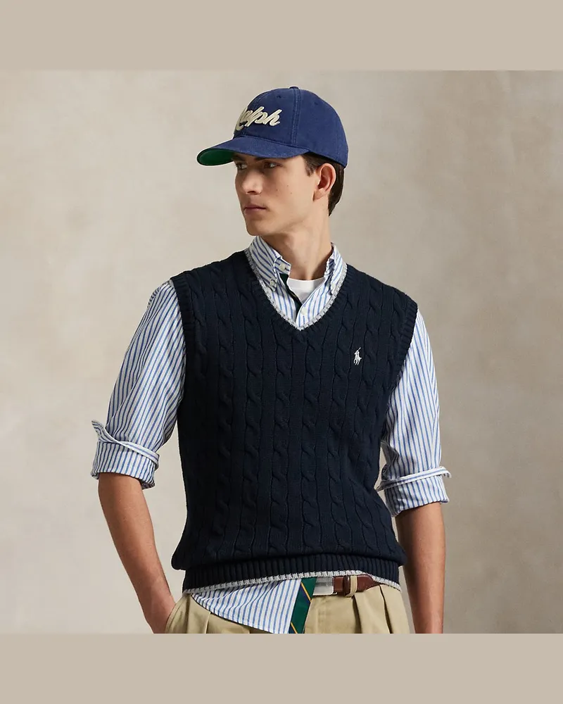 Ralph Lauren Baumwollpullunder mit Zopfmuster Multi