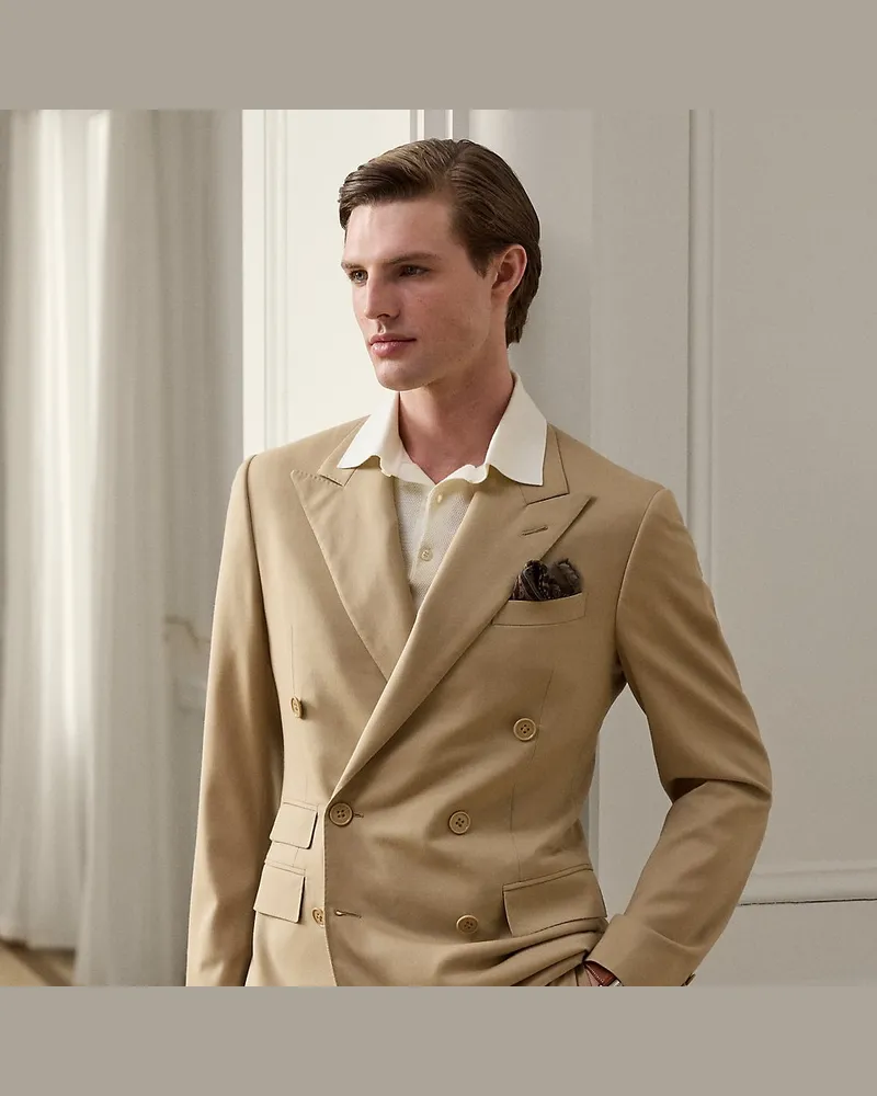 Ralph Lauren Handgeschneiderte Jacke Kent aus Wolle Tan