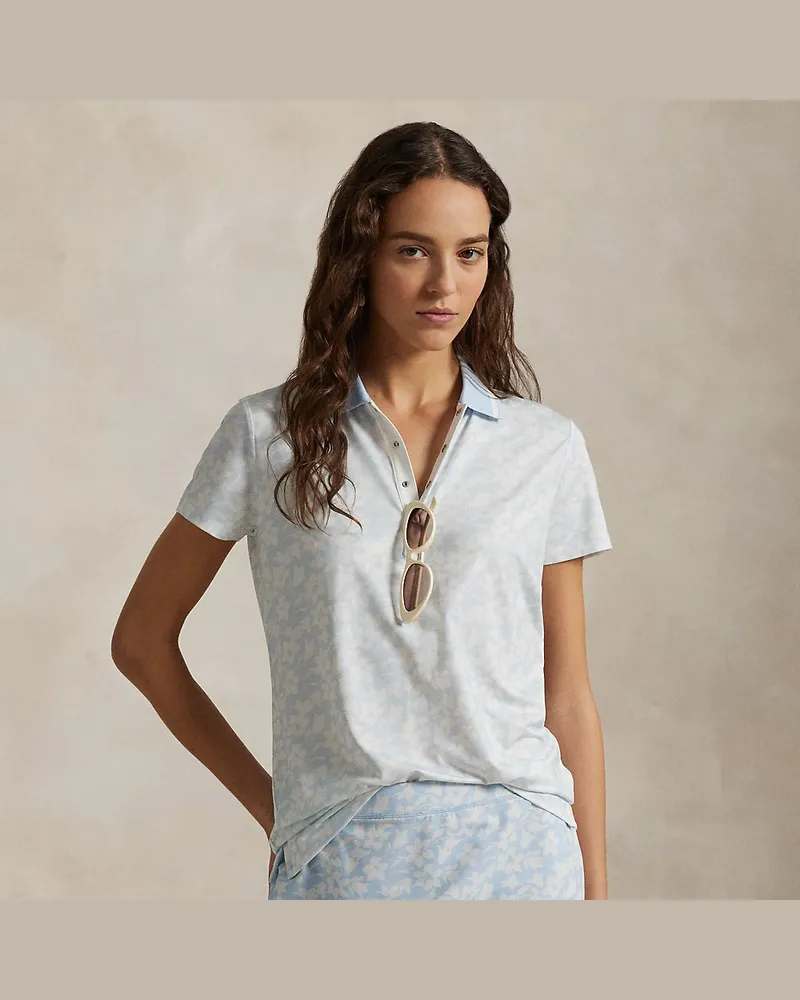 Ralph Lauren Geblümtes Tailored-Fit Poloshirt Blue