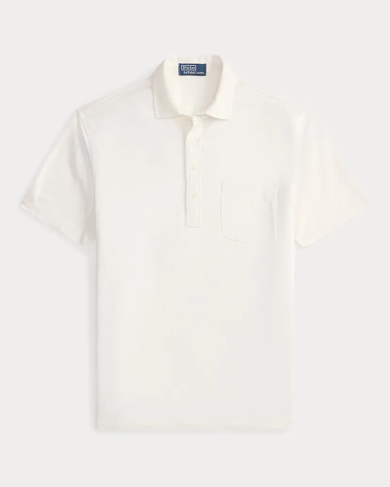 Ralph Lauren Standard-Fit Poloshirt aus Leinenpiqué White