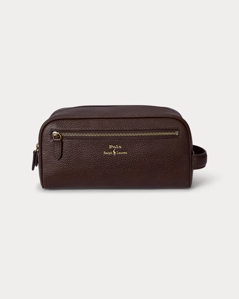 Ralph Lauren Reiseetui aus Narbenleder Brown