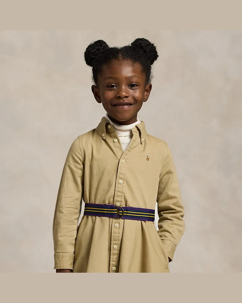 Ralph Lauren Hemdkleid aus Baumwollchino Tan