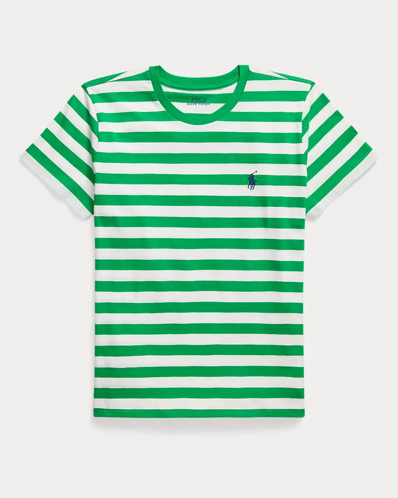 Ralph Lauren Gestreiftes Baumwolljersey-T-Shirt White