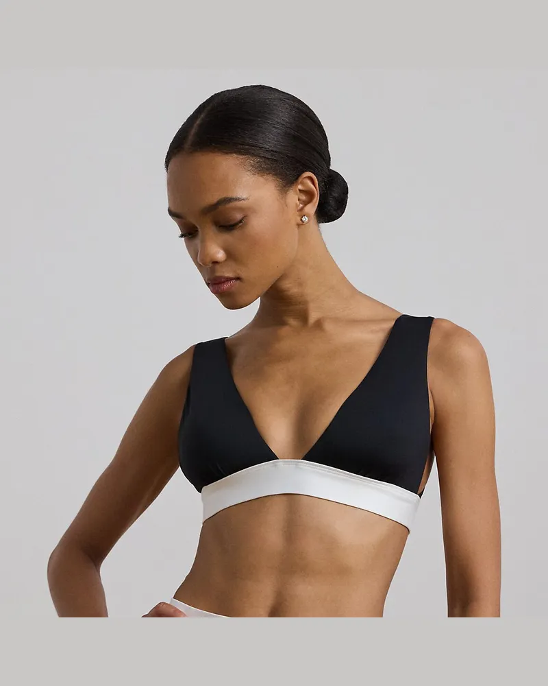 Ralph Lauren Zweifarbiges Bikinitop Black