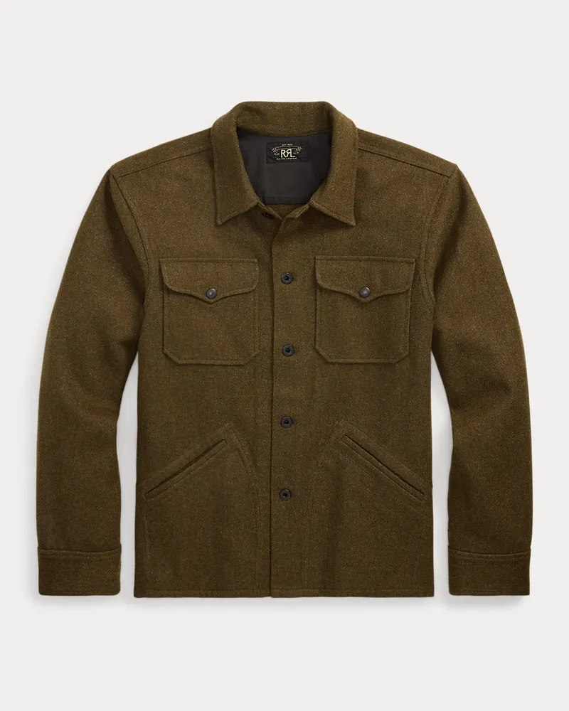 Ralph Lauren Hemdjacke aus Wollmischung Green