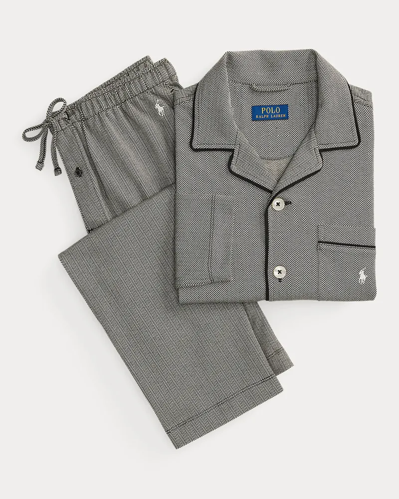 Ralph Lauren Pyjama aus Jacquardstrick Black