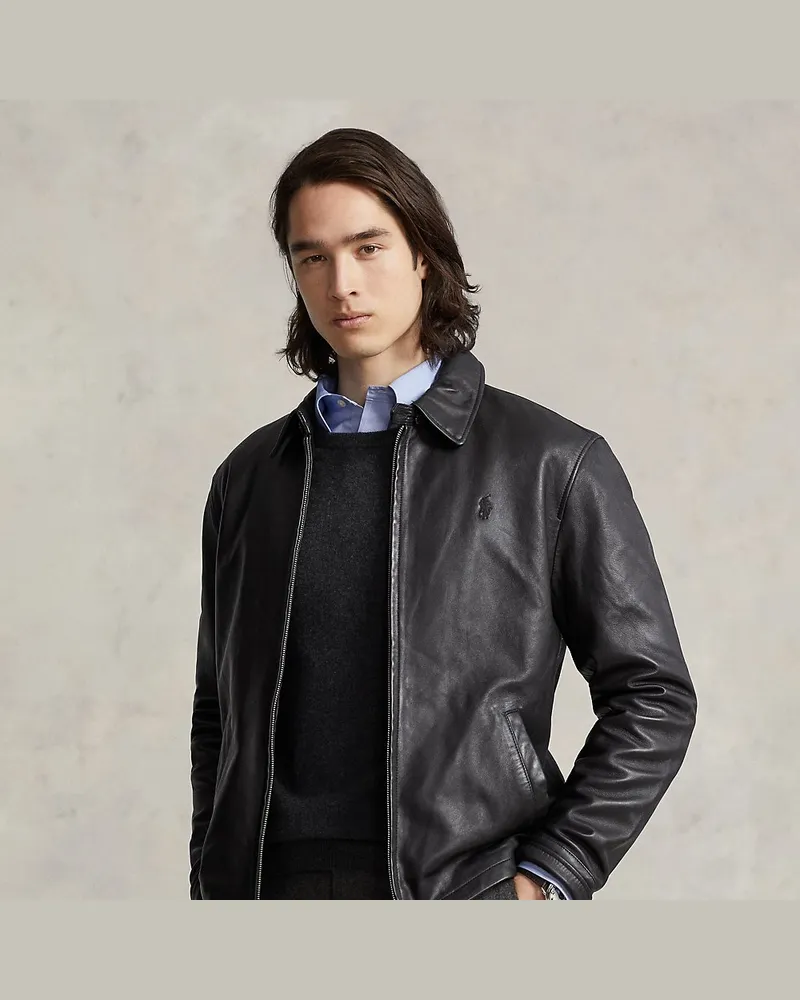 Ralph Lauren Lederjacke Black