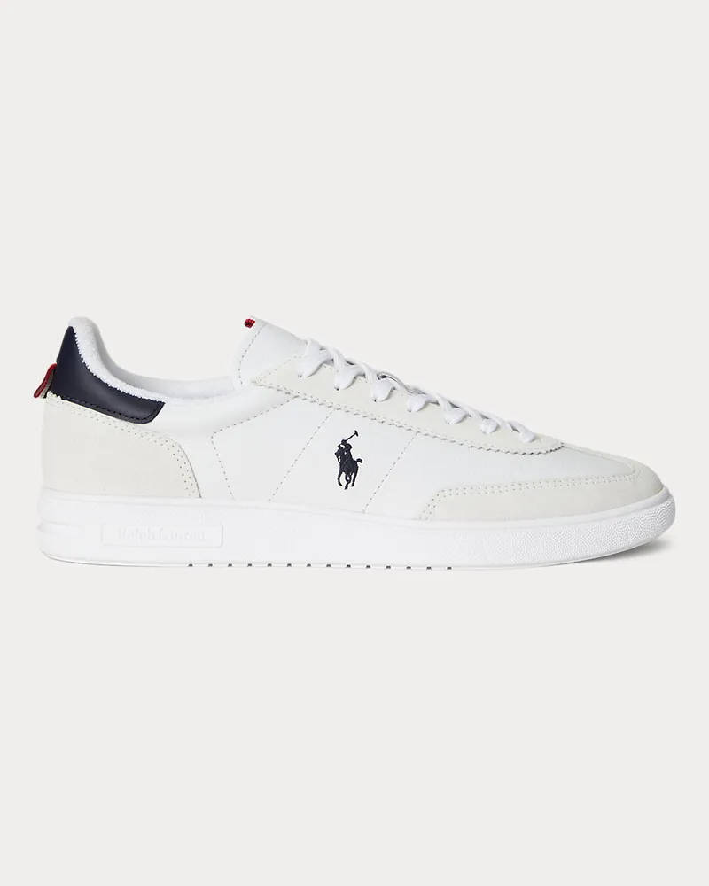 Ralph Lauren Sneaker Bedford aus Leder und Wildleder White