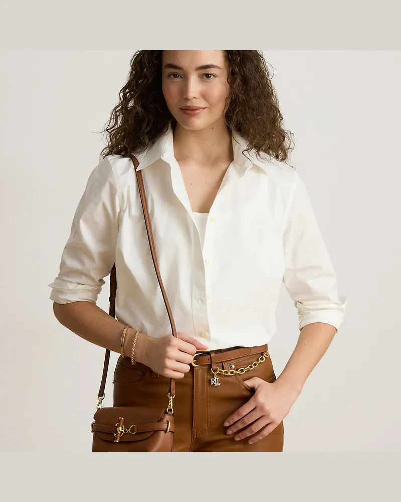 Ralph Lauren Kleine Umhängetasche Blaike aus Leder Brown