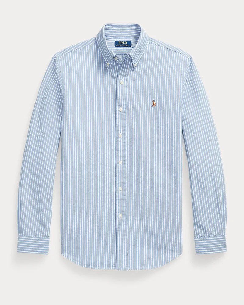 Ralph Lauren Custom-Fit Hemd aus Seersucker-Oxford Blue