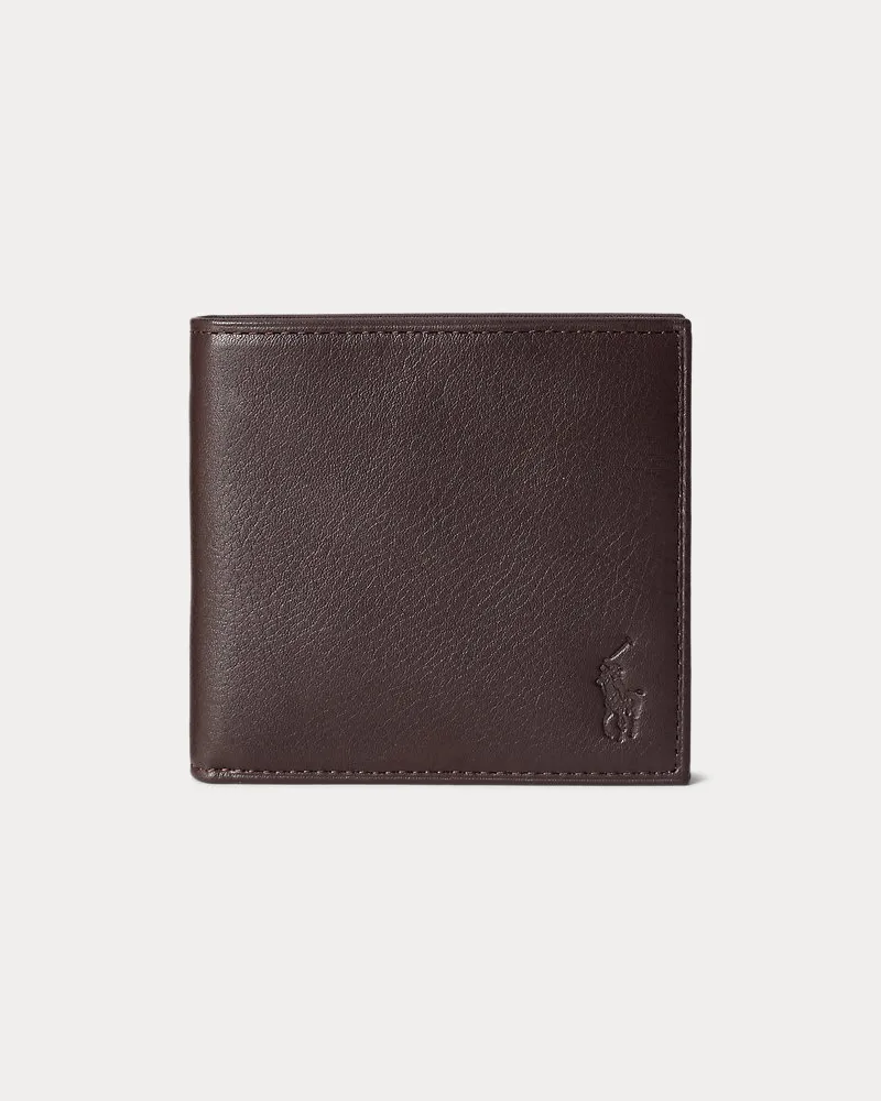 Ralph Lauren Brieftasche aus Narbenleder Brown