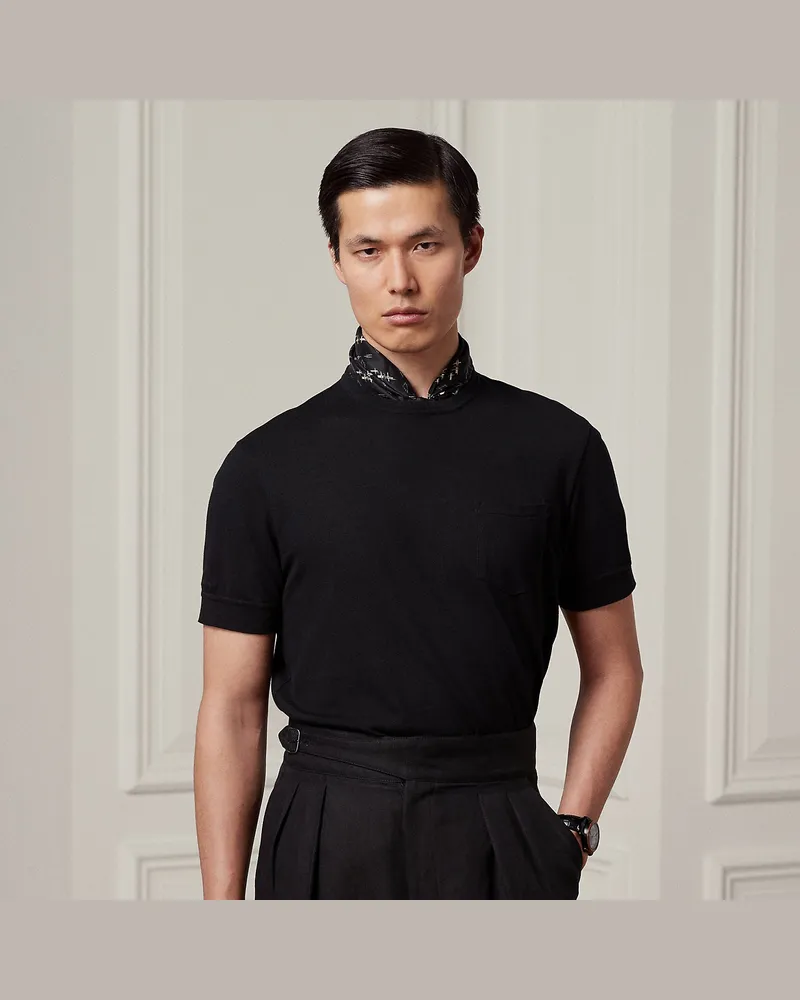 Ralph Lauren T-Shirt aus Baumwollpiqué mit Tasche Black