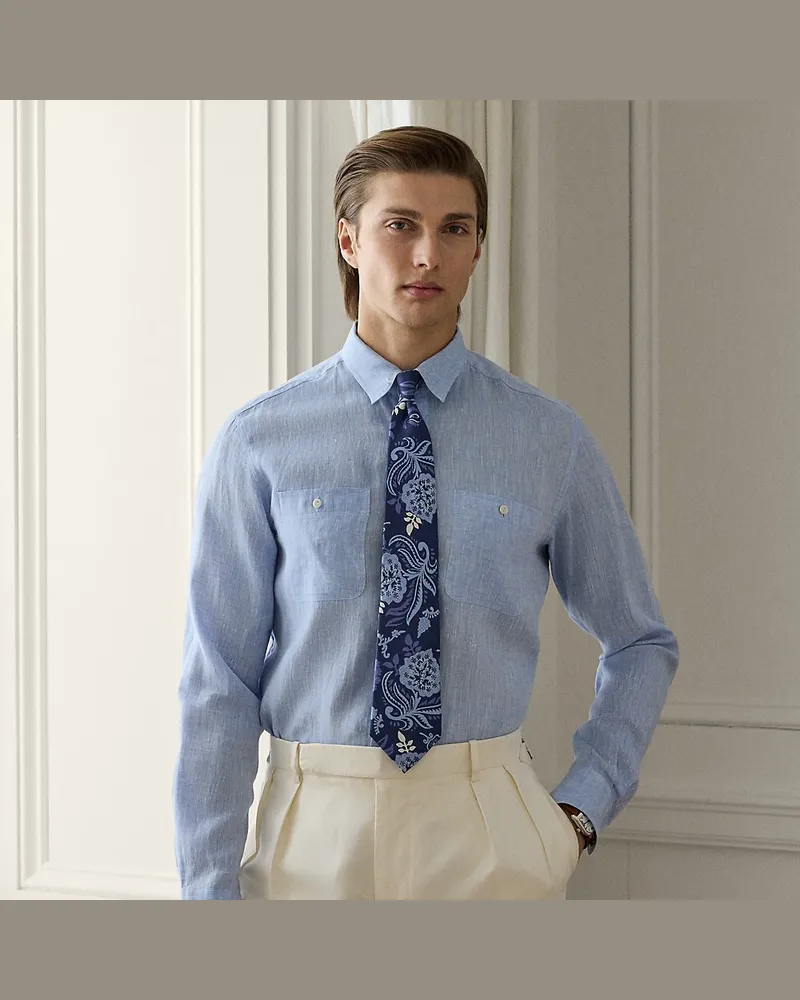Ralph Lauren Hemd aus Leinen-Chambray Blue