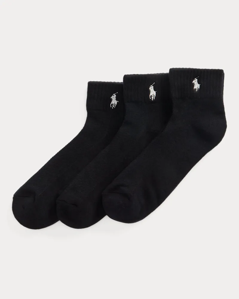 Ralph Lauren 3er-Pack teilgepolsterte Knöchelsocken Black
