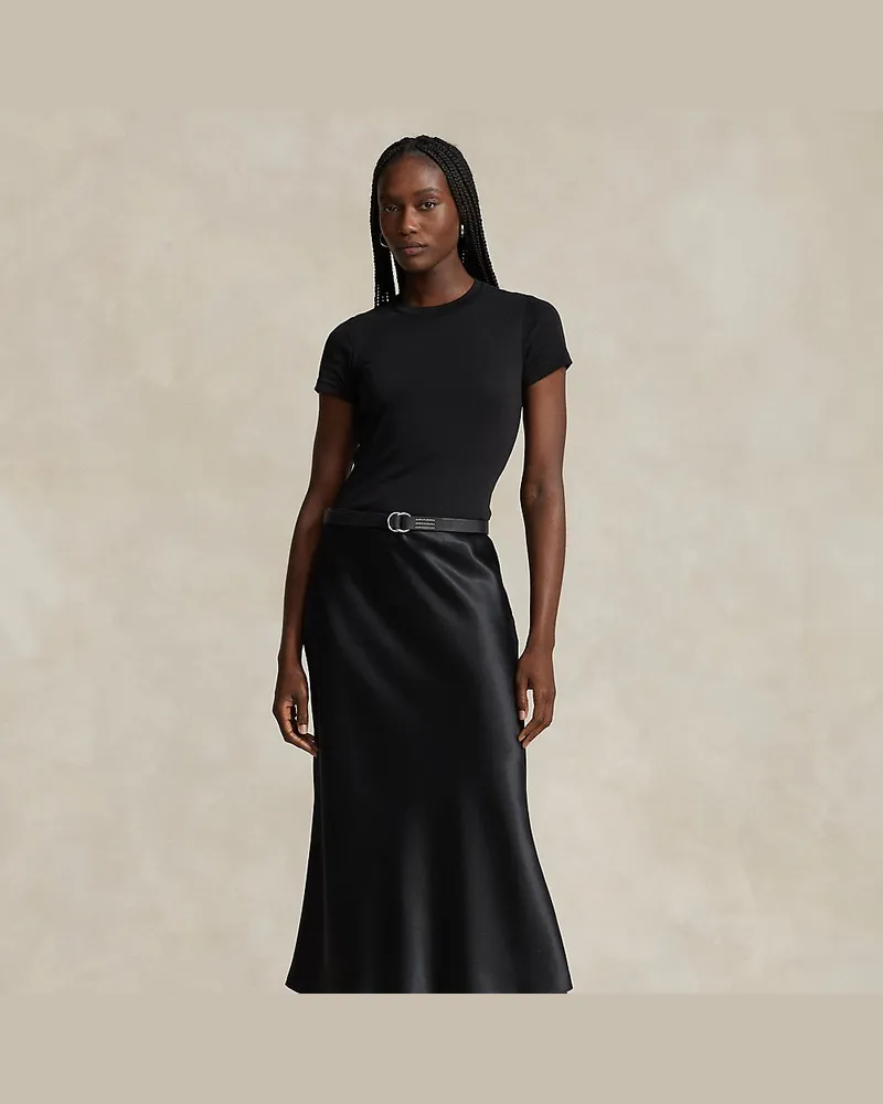 Ralph Lauren Rock aus Seidencharmeuse Black