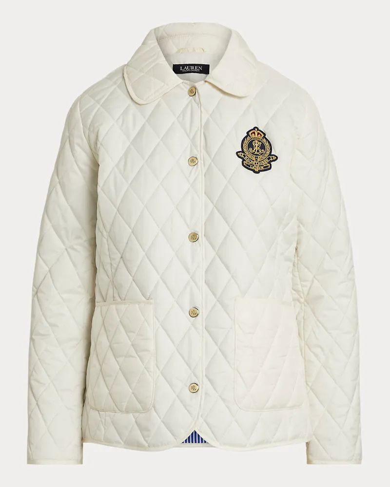 Ralph Lauren Steppjacke mit Wappenaufnäher Cream