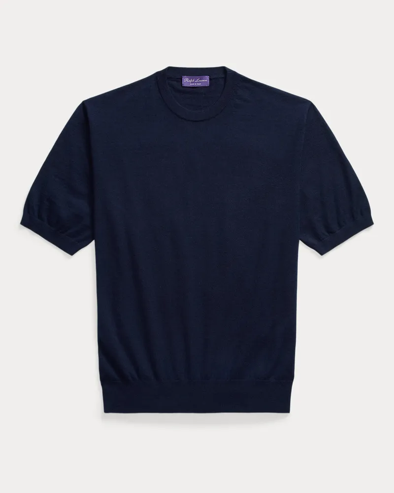Ralph Lauren Kurzärmliger Kaschmirpullover Blue