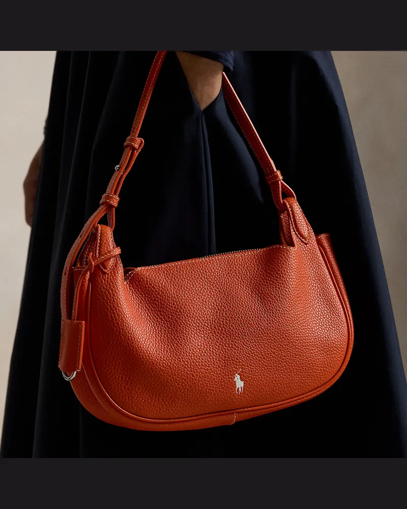 Ralph Lauren Schultertasche Polo Play aus Leder Orange