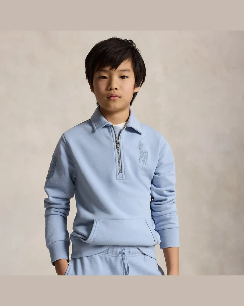 Ralph Lauren Terry-Sweatshirt mit Kragen und Big Pony Blue