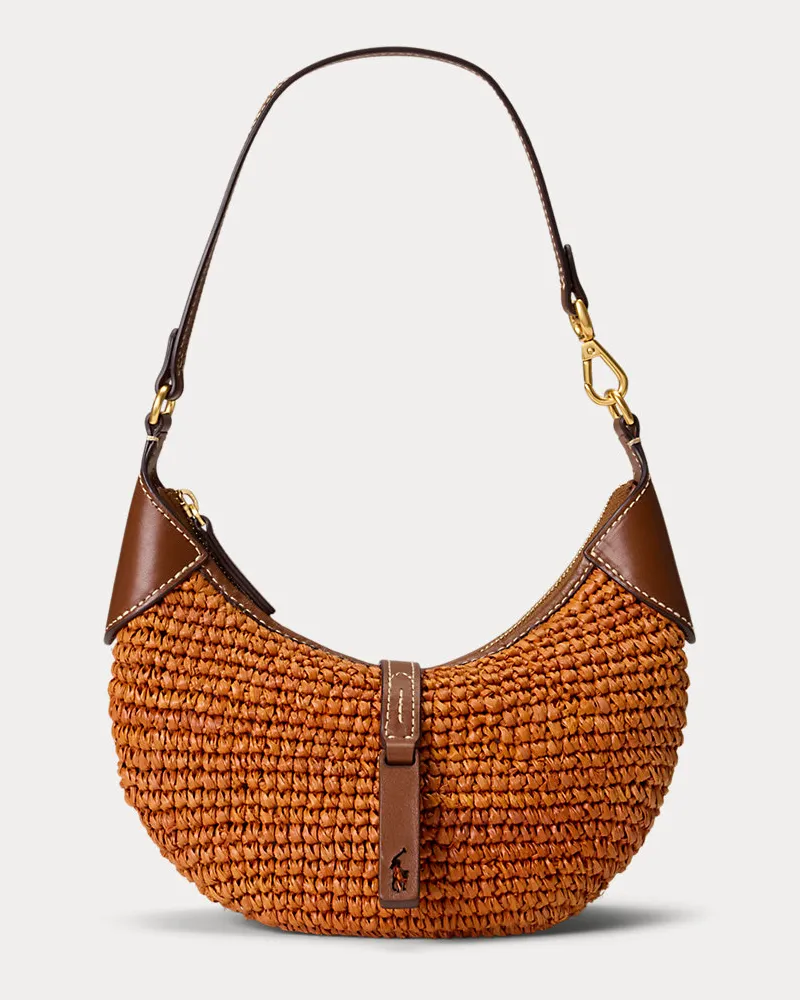 Ralph Lauren Mini-Schultertasche Polo ID aus Bast Brown