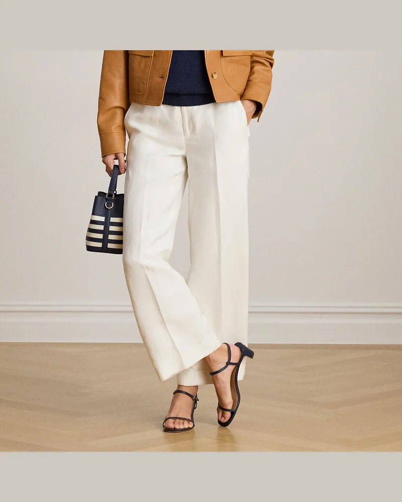 Ralph Lauren Twillhose in 3/4-Länge mit weitem Bein White