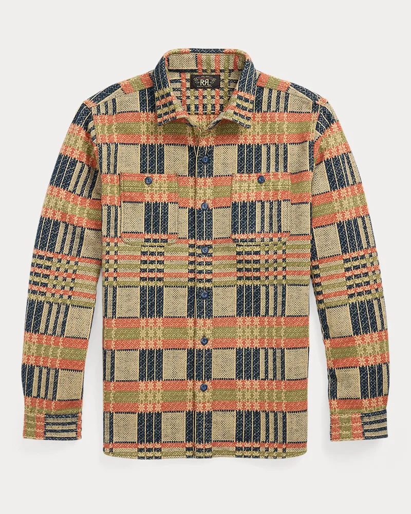 Ralph Lauren Arbeitshemd aus Jacquard Blue