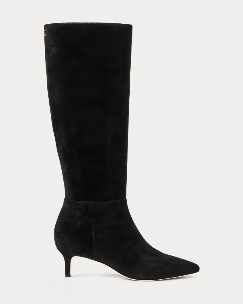Ralph Lauren Hoher Wildlederstiefel McKay mit Absatz Black