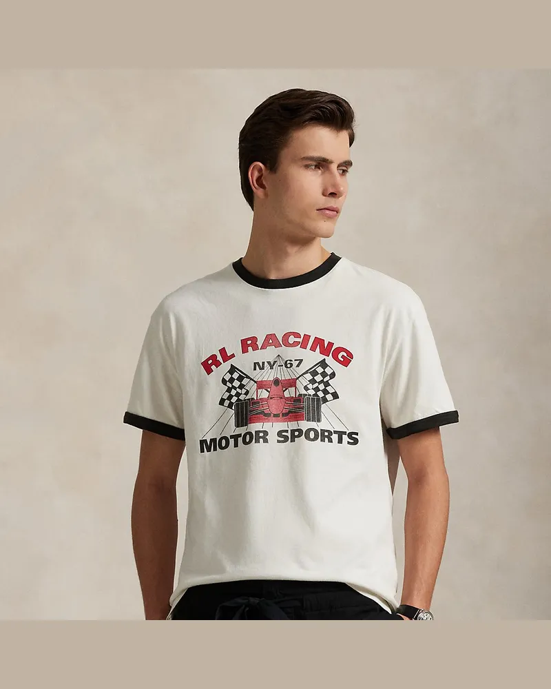 Ralph Lauren Classic-Fit Jersey-T-Shirt mit Grafik White