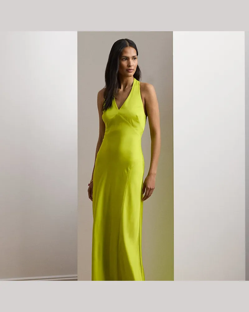 Ralph Lauren Neckholder-Abendkleid aus Charmeuse Green