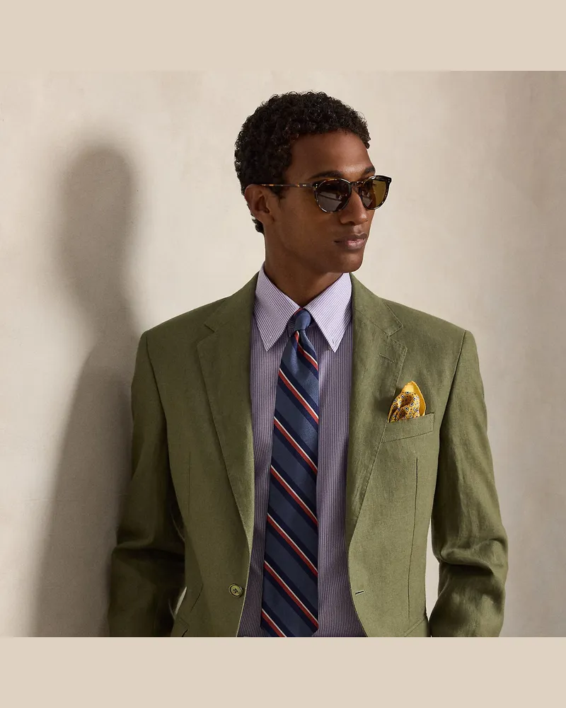 Ralph Lauren Gestreiftes Custom-Fit Oxfordhemd Purple