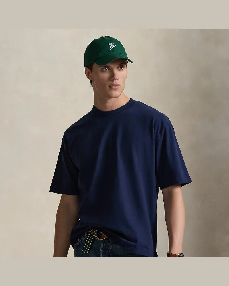 Ralph Lauren Angerautes Relaxed-Fit Jersey-T-Shirt Blue