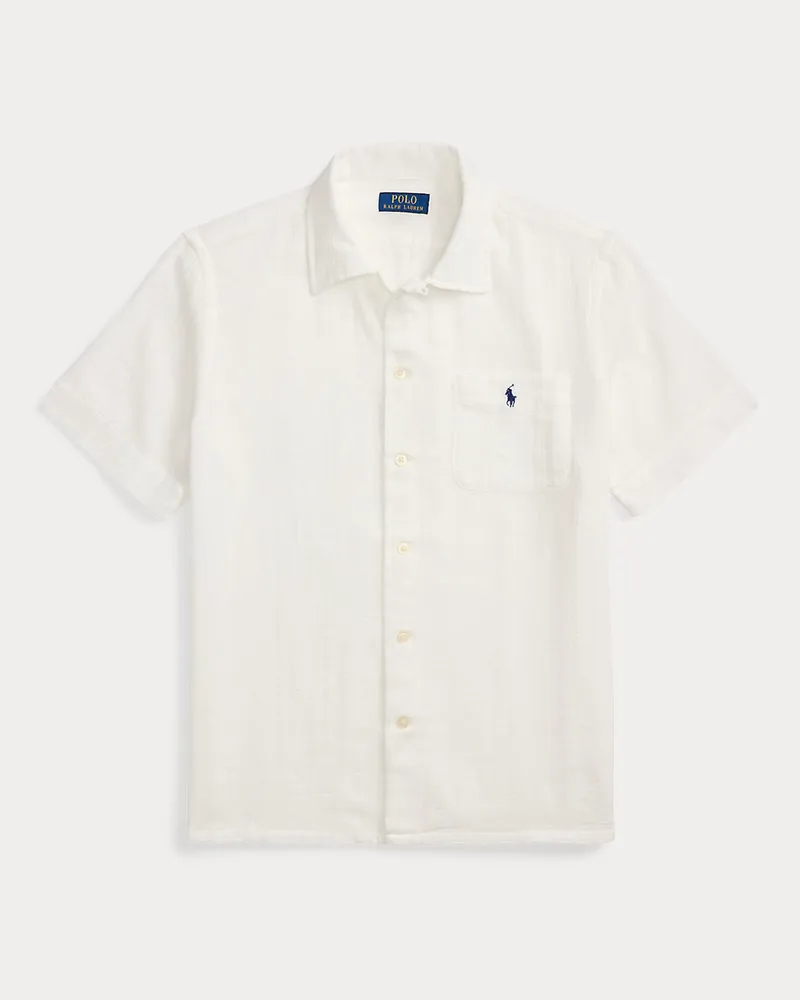 Ralph Lauren Classic-Fit Freizeithemd aus Korbgewebe White