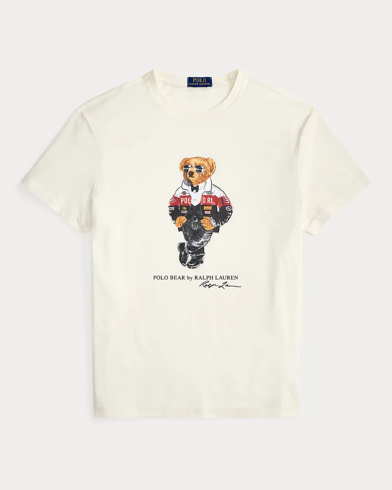 Ralph Lauren Classic-Fit T-Shirt mit Polo Bear Cream