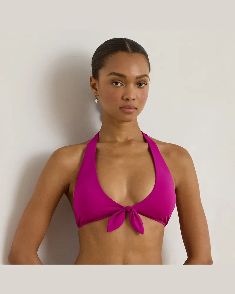 Ralph Lauren Neckholder-Bikinitop mit Schnürdetail Purple