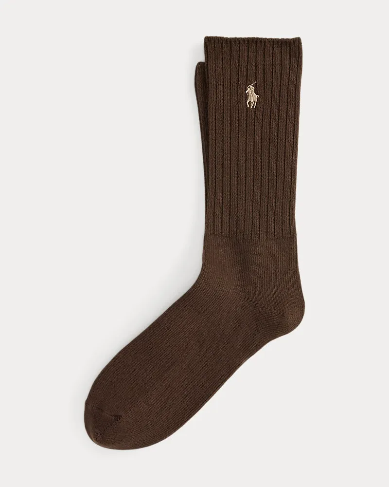 Ralph Lauren Crew-Socken mit charakteristischem Pony Brown