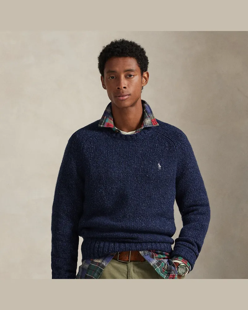Ralph Lauren Melierter Pullover aus Wollmischung Blue