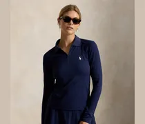 Langärmliges Poloshirt mit Zopfmuster