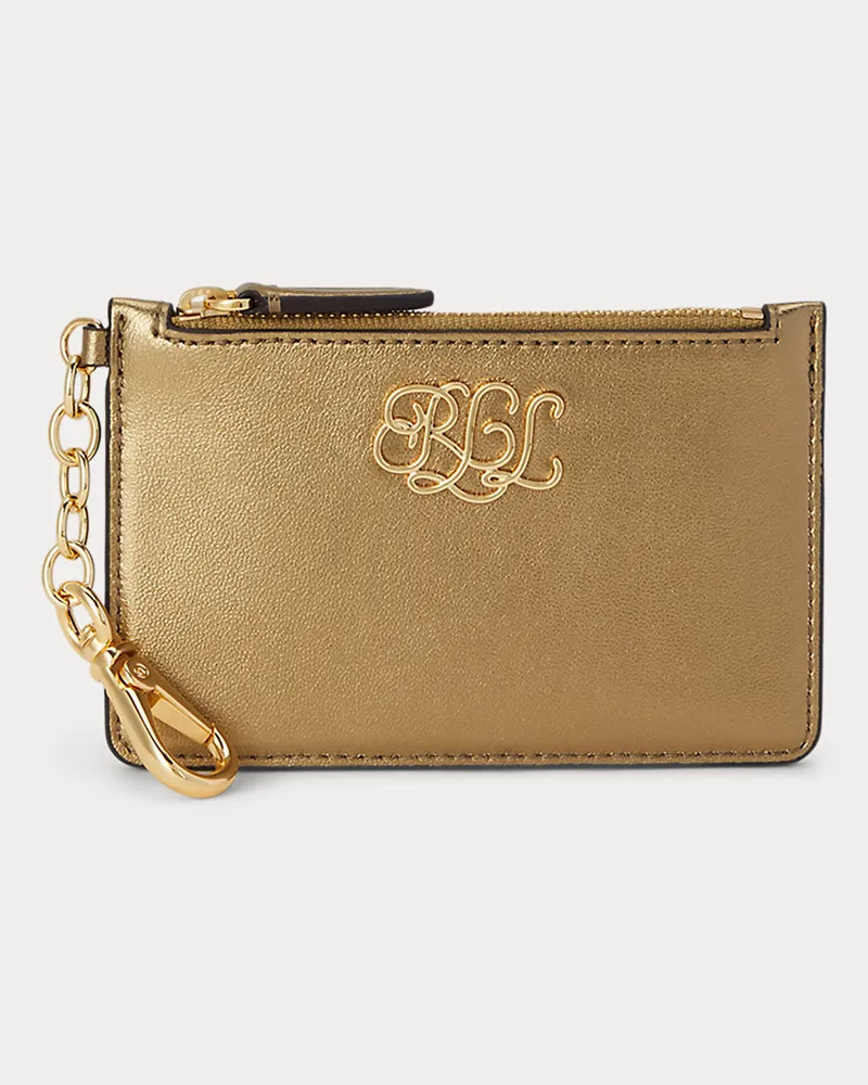 Ralph Lauren Kartenetui aus Metallic-Nappaleder Gold