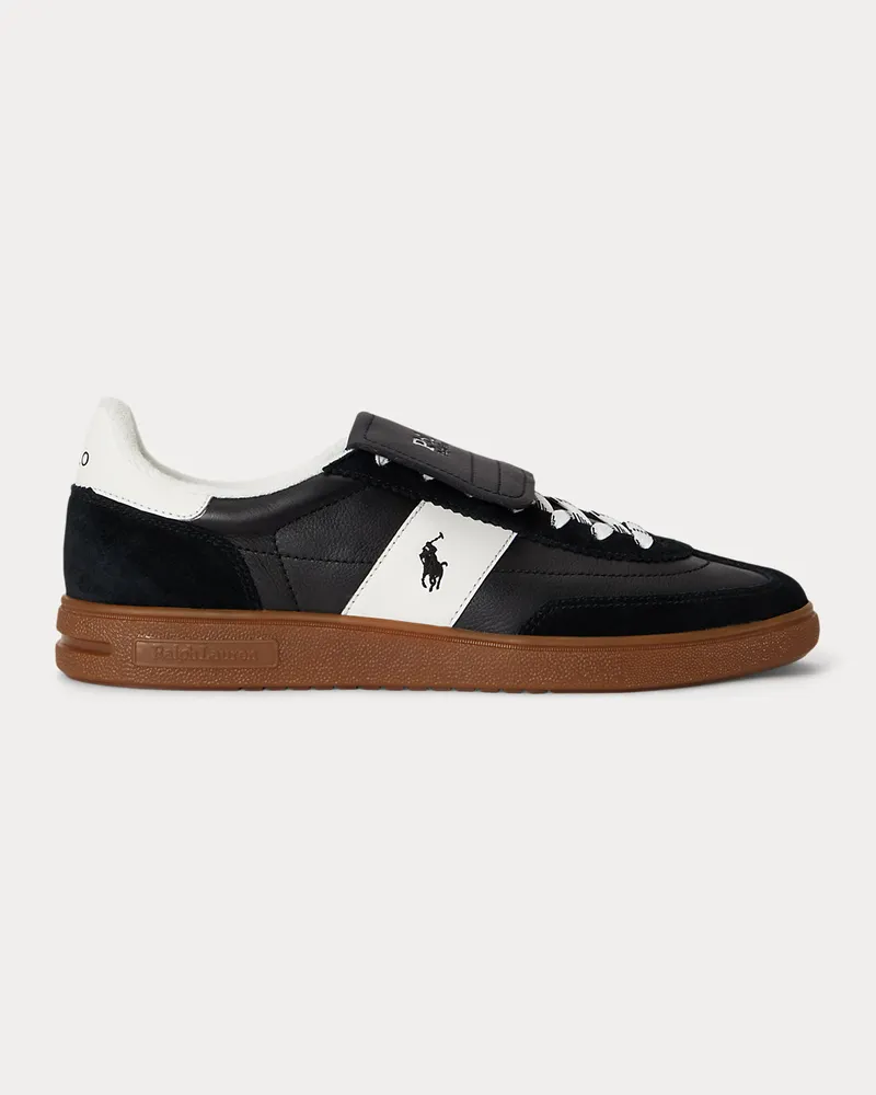 Ralph Lauren Sneaker Bedford aus Leder und Wildleder Black
