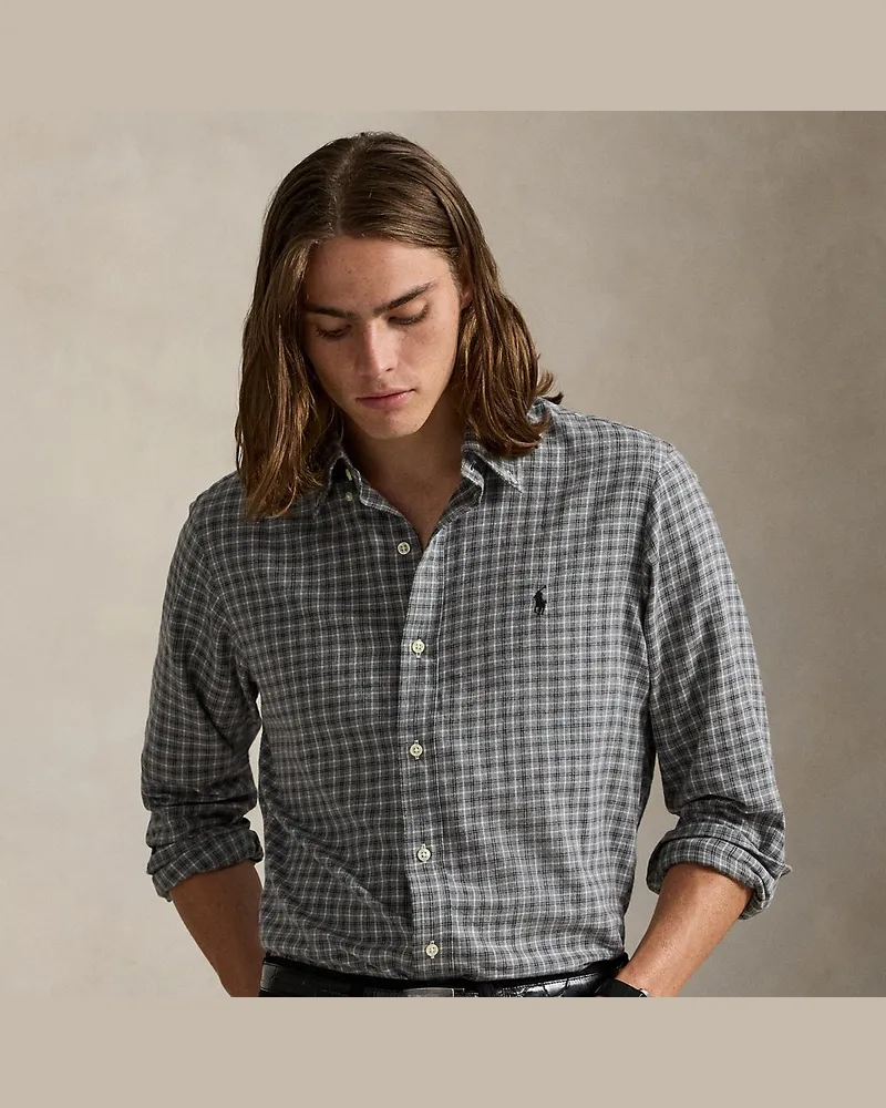 Ralph Lauren Kariertes Custom-Fit-Hemd aus Twill Grey