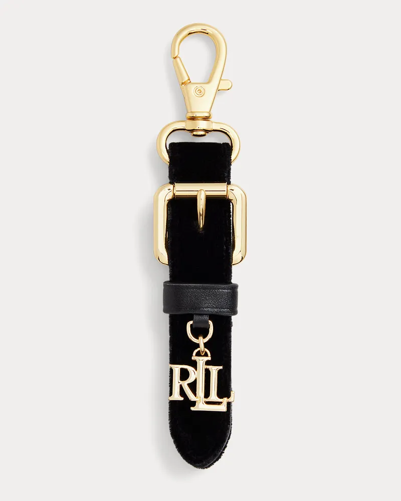Ralph Lauren Samt-Schlüsselanhänger mit Logo Black