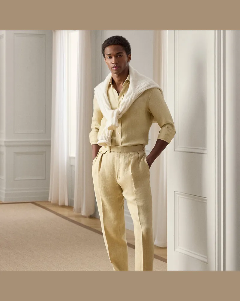 Ralph Lauren Handgeschneiderte Leinenhose Gregory Tan