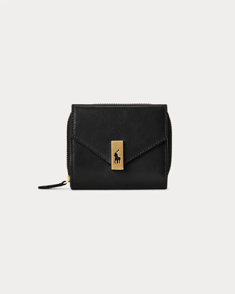 Ralph Lauren Kompakte Lederbrieftasche Polo ID Black