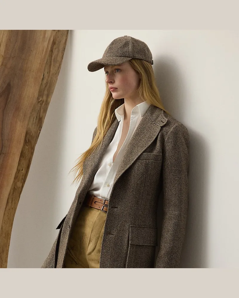 Ralph Lauren Jacke Preston II aus Fischgrat-Tweed Brown