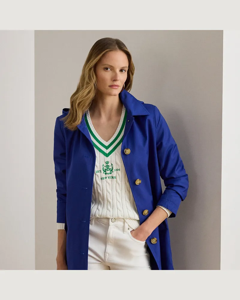 Ralph Lauren Balmacaan-Mantel mit Kapuze Blue