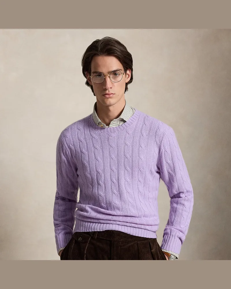 Ralph Lauren Der Kaschmirpullover mit Zopfmuster Purple