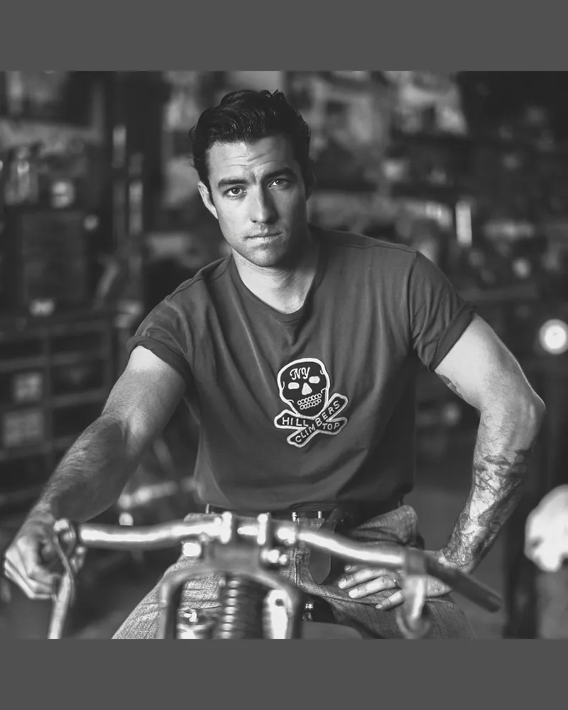 Ralph Lauren Jersey-T-Shirt mit Totenkopfaufnäher Black